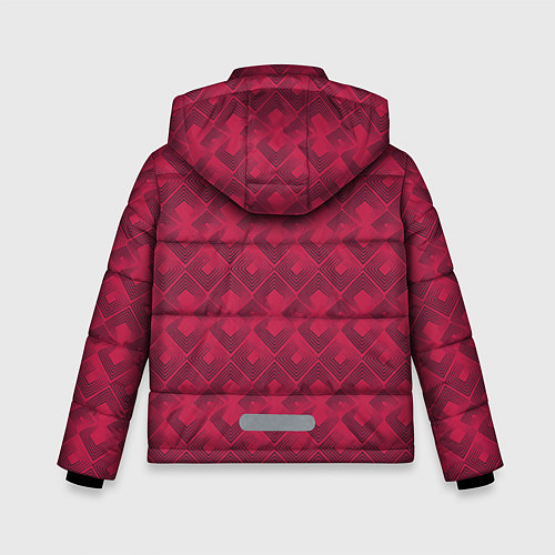 Зимняя куртка для мальчика Современный красный геометрический узор арт деко / 3D-Красный – фото 2