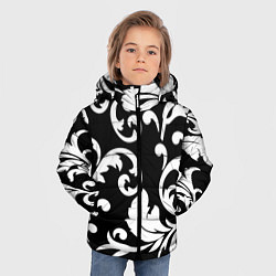 Куртка зимняя для мальчика Minimalist floral pattern, цвет: 3D-черный — фото 2