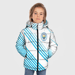 Куртка зимняя для мальчика Манчестер сити голубые полоски, цвет: 3D-светло-серый — фото 2