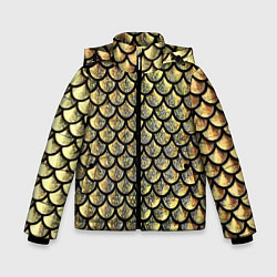 Куртка зимняя для мальчика Чешуя золотая, цвет: 3D-черный