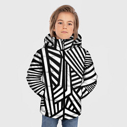 Куртка зимняя для мальчика Геометрический узор Минимализм, цвет: 3D-светло-серый — фото 2