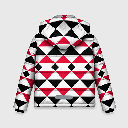 Зимняя куртка для мальчика Geometric shapes triangles / 3D-Красный – фото 2