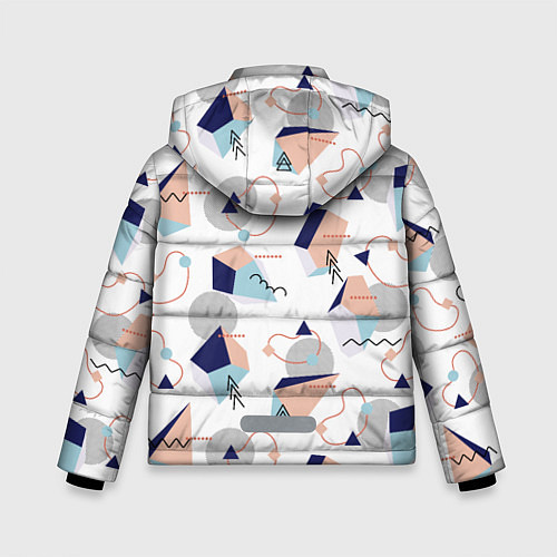 Зимняя куртка для мальчика Многоугольники и Круги / 3D-Светло-серый – фото 2