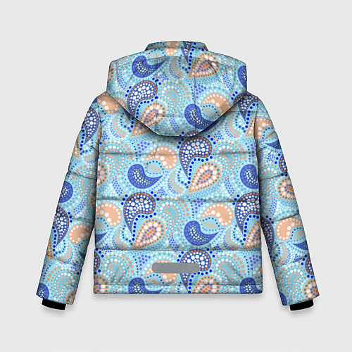 Зимняя куртка для мальчика Турецкий огурец Turkish cucumber blue pattern / 3D-Светло-серый – фото 2