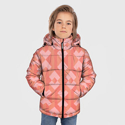 Куртка зимняя для мальчика Геометрический узор розового цвета geometric pink, цвет: 3D-черный — фото 2
