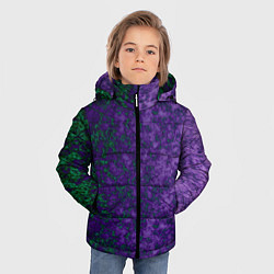 Куртка зимняя для мальчика Marble texture purple green color, цвет: 3D-светло-серый — фото 2