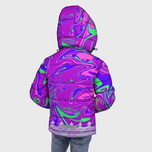 Зимняя куртка для мальчика Славянская рубаха с разводами / 3D-Светло-серый – фото 4