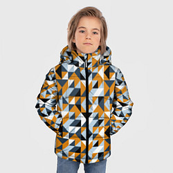 Куртка зимняя для мальчика Полигональный геометрический узор, цвет: 3D-черный — фото 2