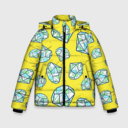 Куртка зимняя для мальчика Бриллианты На Жёлтом Фоне, цвет: 3D-светло-серый
