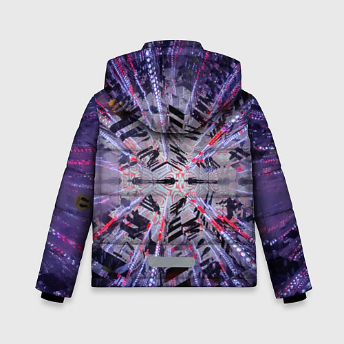 Зимняя куртка для мальчика Неоновый абстрактный коридор - Фиолетовый / 3D-Красный – фото 2