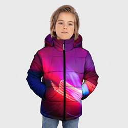 Куртка зимняя для мальчика Неоновая палитра цветов - Красный, цвет: 3D-светло-серый — фото 2