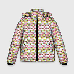 Куртка зимняя для мальчика Паттерн Кирпичики, цвет: 3D-светло-серый