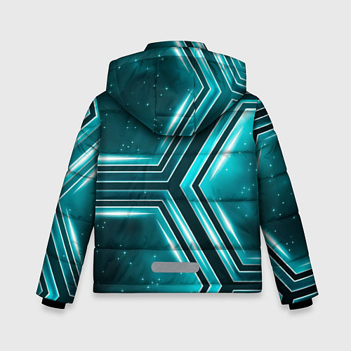 Зимняя куртка для мальчика Космические соты / 3D-Светло-серый – фото 2