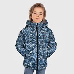 Куртка зимняя для мальчика Тропические листья пальмы, цвет: 3D-черный — фото 2