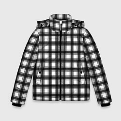 Куртка зимняя для мальчика Black and white trendy checkered pattern, цвет: 3D-черный