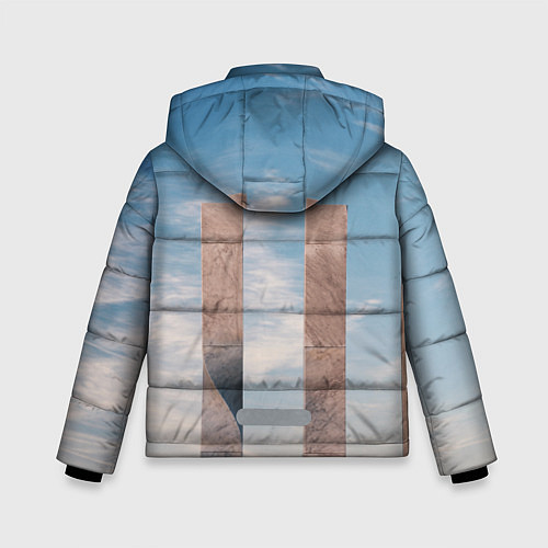 Зимняя куртка для мальчика Абстрактные блоки и небо - Голубой / 3D-Светло-серый – фото 2