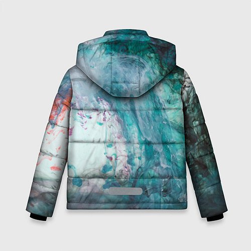 Зимняя куртка для мальчика Абстрактные краски на холсте - Голубой / 3D-Светло-серый – фото 2