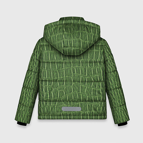 Зимняя куртка для мальчика Крокодиловая кожа зелёная / 3D-Красный – фото 2