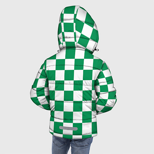Зимняя куртка для мальчика ФК Ахмат на фоне бело зеленой формы в квадрат / 3D-Светло-серый – фото 4