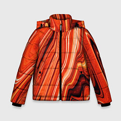 Куртка зимняя для мальчика Лавовая абстракция - Красный, цвет: 3D-светло-серый