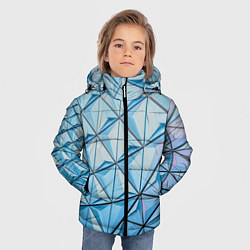 Куртка зимняя для мальчика Абстрактная киберпанк броня - Голубой, цвет: 3D-светло-серый — фото 2