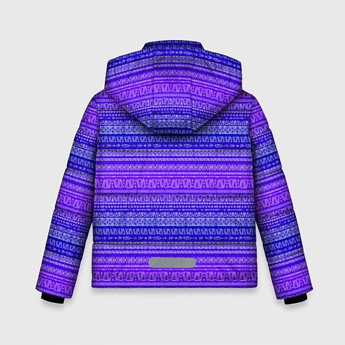 Зимняя куртка для мальчика Узор в стиле бохо на фиолетовом фоне / 3D-Светло-серый – фото 2