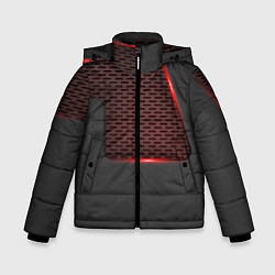 Зимняя куртка для мальчика Объемная красная сетка на черной пластине
