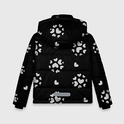 Зимняя куртка для мальчика Серые сердца на черном фоне / 3D-Светло-серый – фото 2