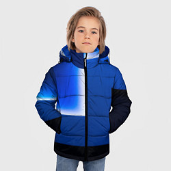 Куртка зимняя для мальчика Абстрактные геометрические фигуры - Cиний, цвет: 3D-светло-серый — фото 2