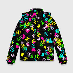 Куртка зимняя для мальчика Весна в сердцах на черном фоне, цвет: 3D-черный