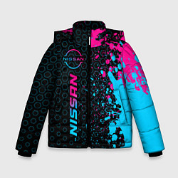 Куртка зимняя для мальчика Nissan - neon gradient, цвет: 3D-черный