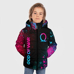 Куртка зимняя для мальчика God of War - neon gradient, цвет: 3D-черный — фото 2