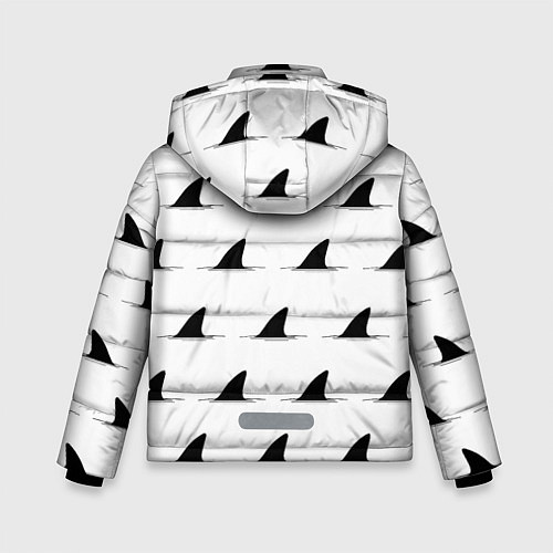 Зимняя куртка для мальчика Плавники акул - паттерн / 3D-Светло-серый – фото 2