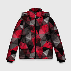 Куртка зимняя для мальчика Красно-серый геометрический, цвет: 3D-черный