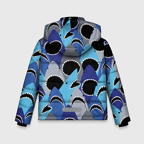 Зимняя куртка для мальчика Пасть акулы - паттерн / 3D-Красный – фото 2