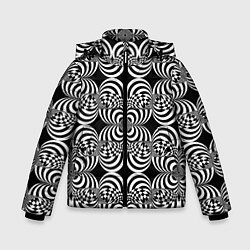 Куртка зимняя для мальчика Фракталы - оптическая иллюзия, цвет: 3D-светло-серый