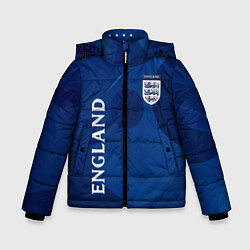 Куртка зимняя для мальчика Сборная Англии Синяя Абстракция, цвет: 3D-красный