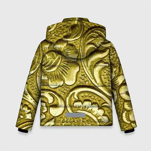 Зимняя куртка для мальчика Золотой орнамент - чеканка / 3D-Светло-серый – фото 2