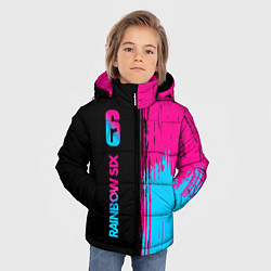 Куртка зимняя для мальчика Rainbow Six - neon gradient: по-вертикали, цвет: 3D-черный — фото 2