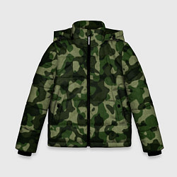 Куртка зимняя для мальчика Камуфляж зелёного цвета, цвет: 3D-черный