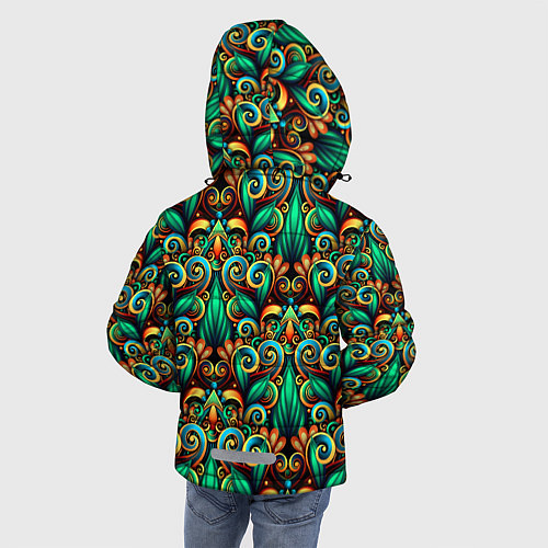 Зимняя куртка для мальчика Объемные яркие узоры / 3D-Светло-серый – фото 4