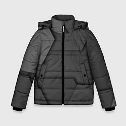 Куртка зимняя для мальчика Черные геометрические фигуры в трехмерном простран, цвет: 3D-черный