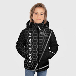 Куртка зимняя для мальчика Jagur абстракция соты, цвет: 3D-светло-серый — фото 2