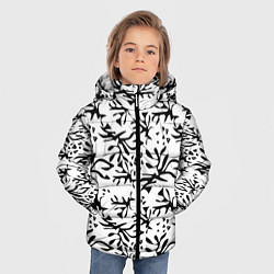Куртка зимняя для мальчика Черно белый абстрактный модный узор, цвет: 3D-черный — фото 2