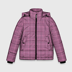 Зимняя куртка для мальчика Мелкая черно-розовая клетка