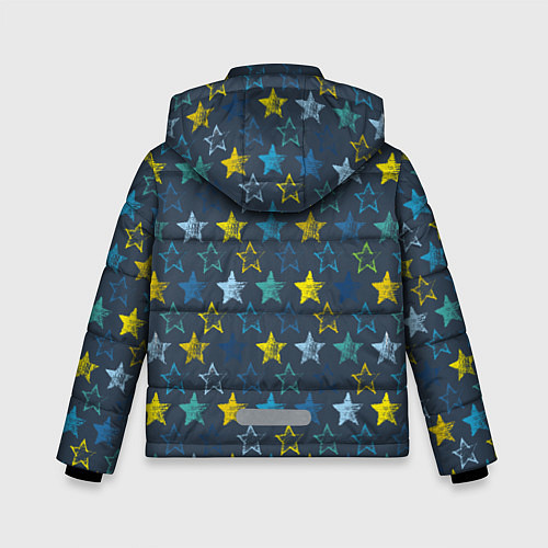 Зимняя куртка для мальчика Парад звезд на синем фоне / 3D-Светло-серый – фото 2