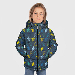 Куртка зимняя для мальчика Парад звезд на синем фоне, цвет: 3D-светло-серый — фото 2