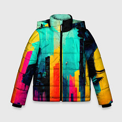 Куртка зимняя для мальчика Уличный гранж стиль, цвет: 3D-светло-серый