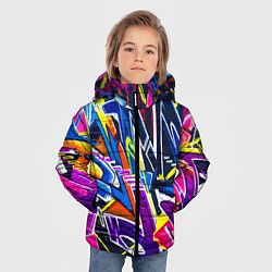 Куртка зимняя для мальчика Крутое экспрессивное граффити, цвет: 3D-красный — фото 2