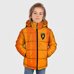 Куртка зимняя для мальчика Ламборгини полосы, цвет: 3D-светло-серый — фото 2